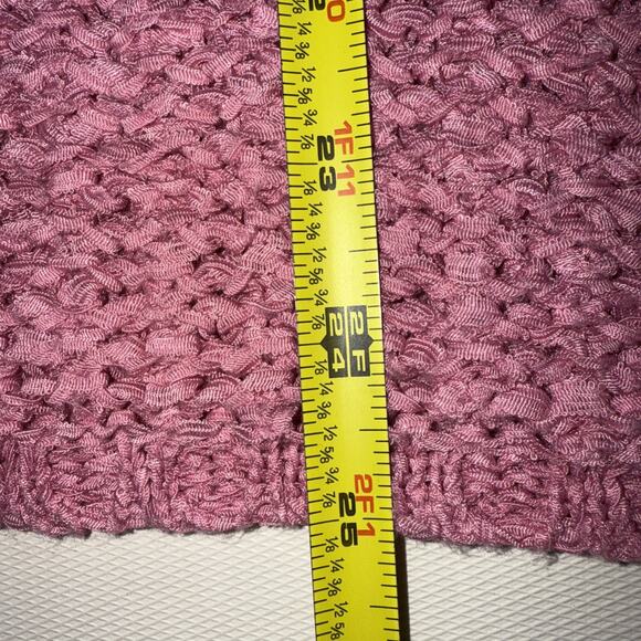 Preswick & Moore Rose Pink Loose Weave V-Neck Sweater -Large - Picture 5 of 5